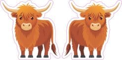 StickerTalk Highland Cow Sticker, 2.5 inches by 2.5 inches