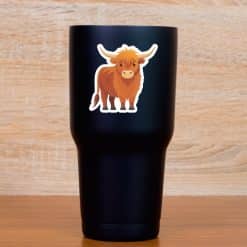 StickerTalk Highland Cow Sticker, 2.5 inches by 2.5 inches