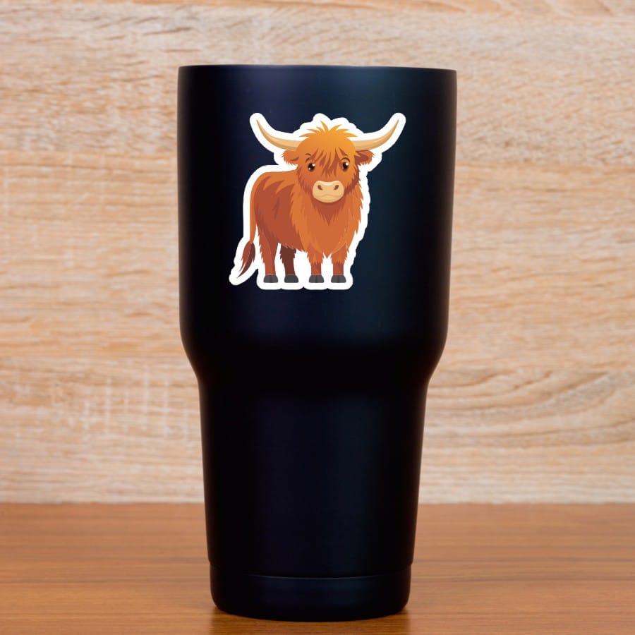 StickerTalk Highland Cow Sticker, 2.5 inches by 2.5 inches