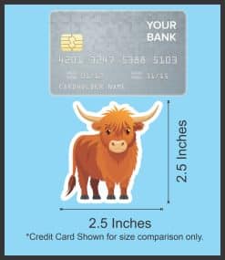 StickerTalk Highland Cow Sticker, 2.5 inches by 2.5 inches