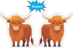StickerTalk Highland Cow Sticker, 2.5 inches by 2.5 inches