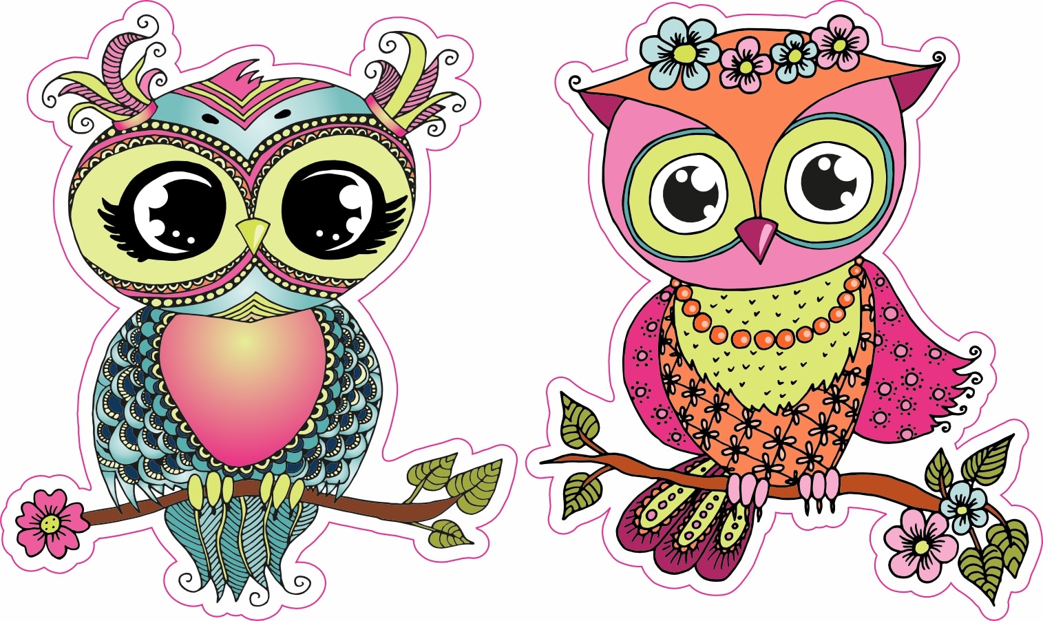 StickerTalk Boho Owl Stickers, 2.5 inches by 3 inches