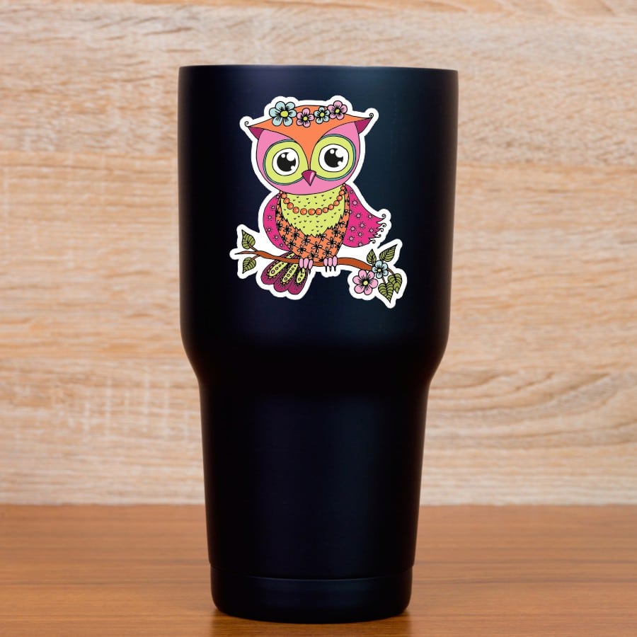 StickerTalk Boho Owl Stickers, 2.5 inches by 3 inches