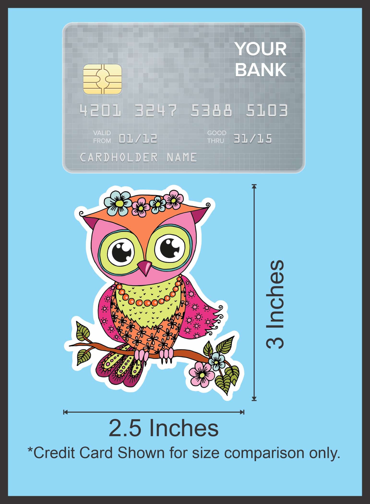 StickerTalk Boho Owl Stickers, 2.5 inches by 3 inches