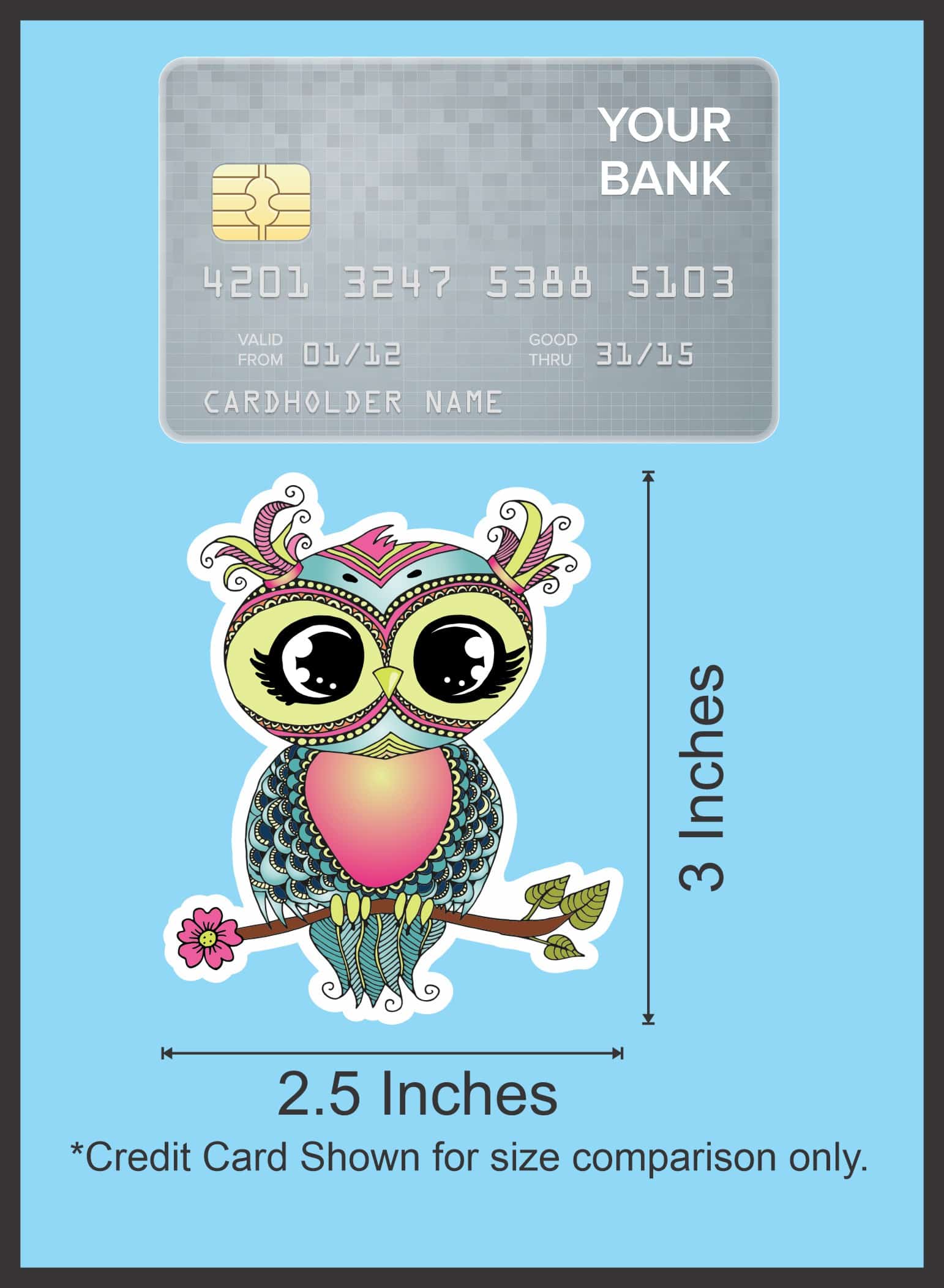 StickerTalk Boho Owl Stickers, 2.5 inches by 3 inches