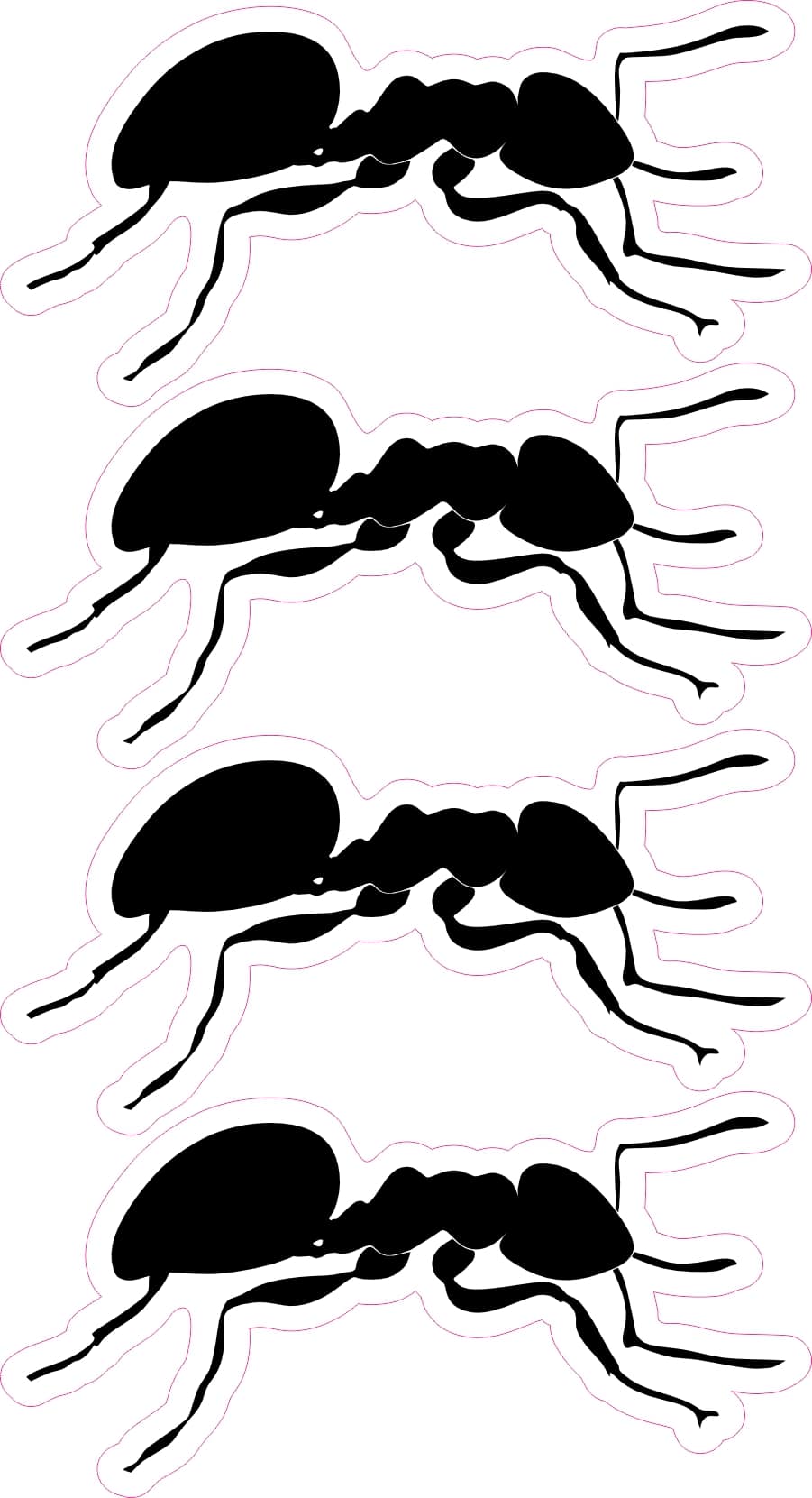 StickerTalk Ant Silhouette Sticker, 3 inches by 1.5 inches