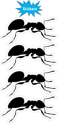 StickerTalk Ant Silhouette Sticker, 3 inches by 1.5 inches