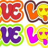 StickerTalk Love Smiley Face Stickers, 3 inches by 1.5 inches
