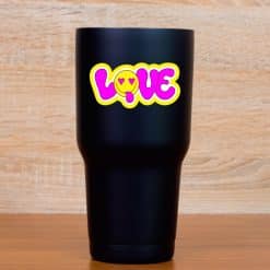StickerTalk Love Smiley Face Stickers, 3 inches by 1.5 inches