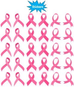 StickerTalk Breast Cancer Awareness Ribbon Sticker, 0.75 inches by 1 inches