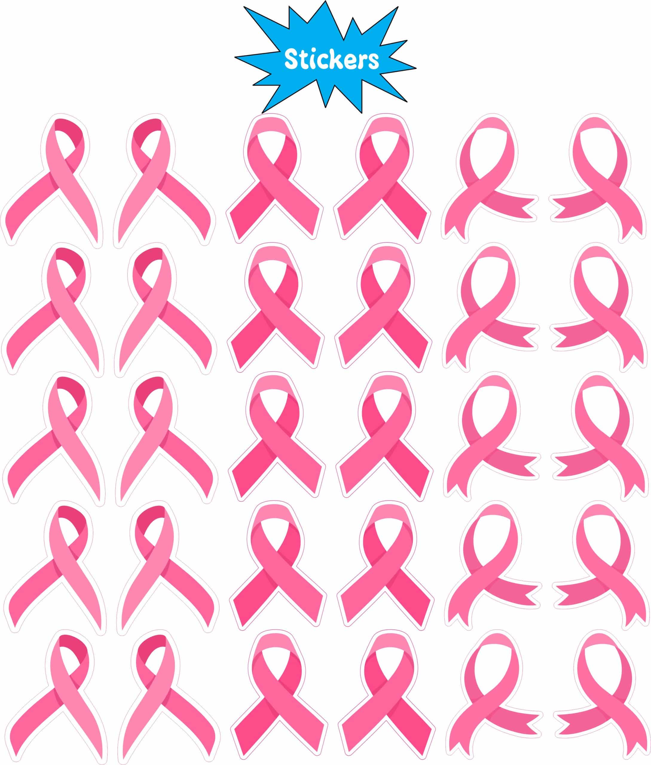 StickerTalk Breast Cancer Awareness Ribbon Sticker, 0.75 inches by 1 inches