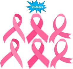 StickerTalk Breast Cancer Awareness Ribbons Sticker, 3 inches by 1.5 inches