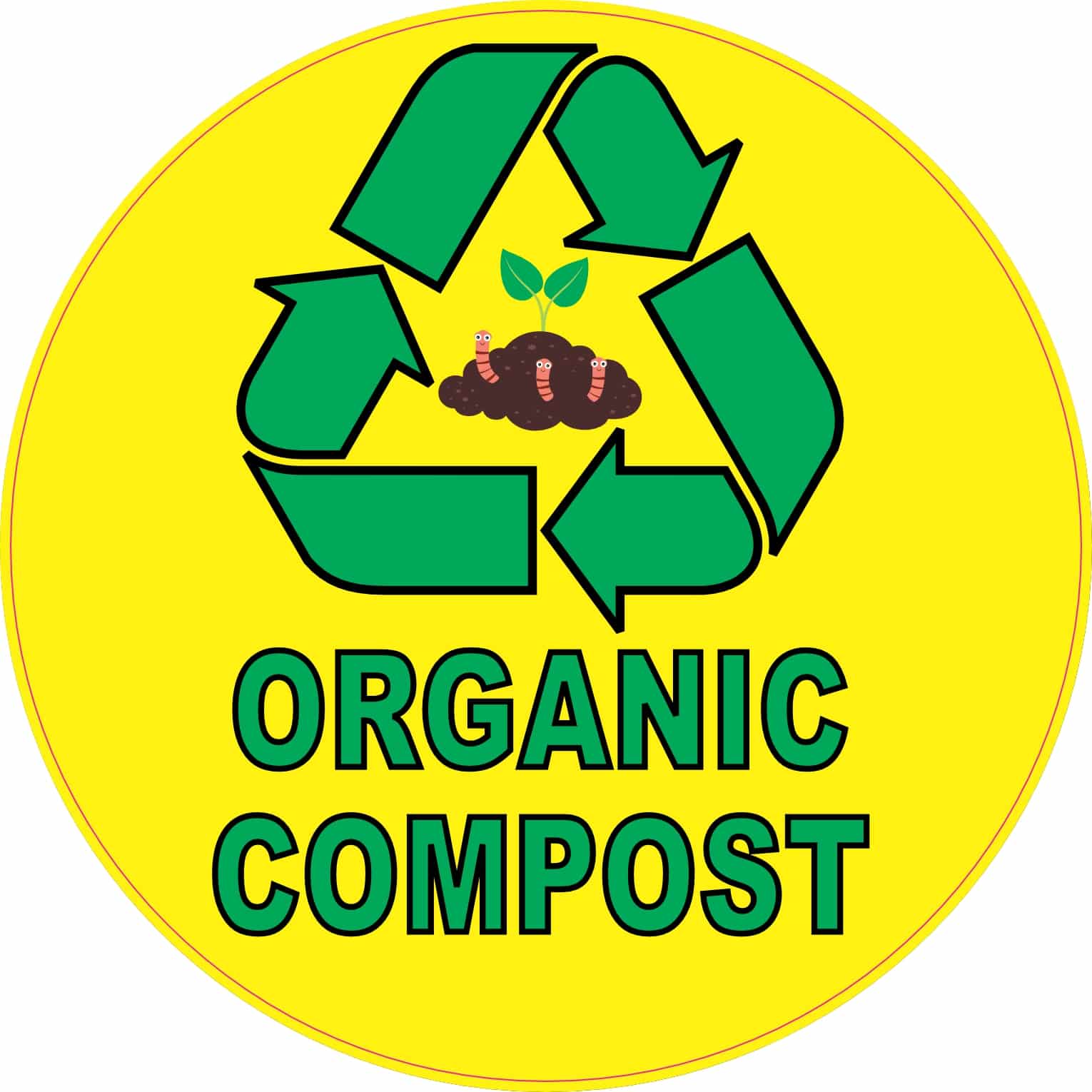 StickerTalk Organic Compost Sticker, 5 inches by 5 inches