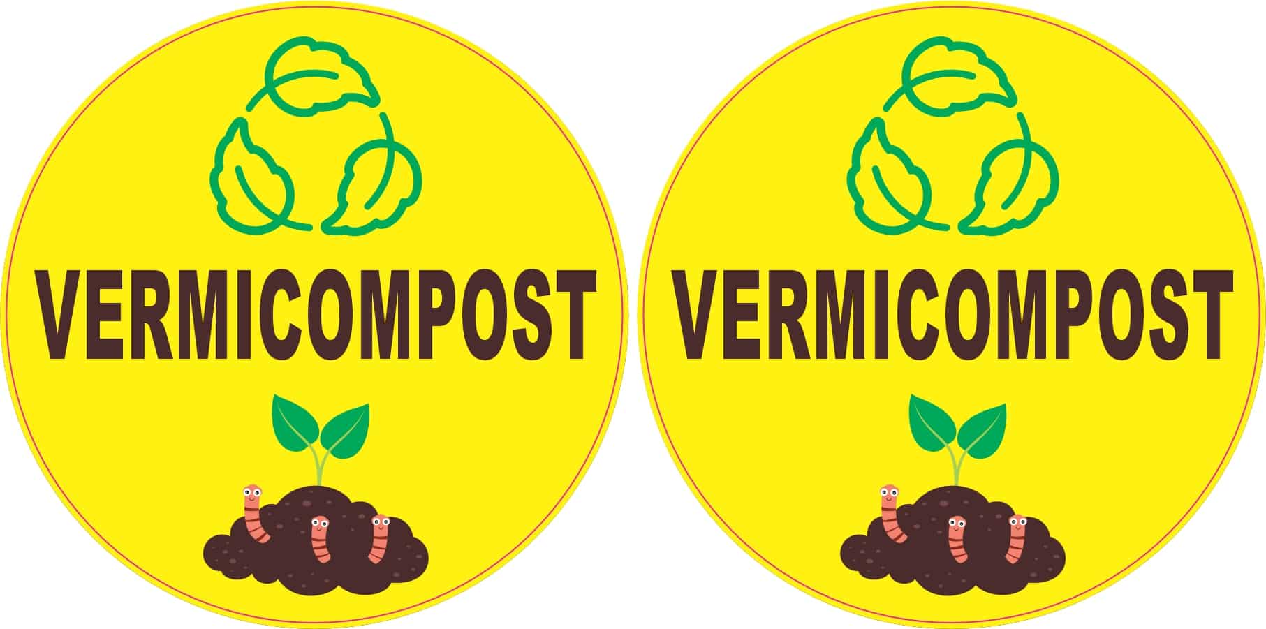 StickerTalk Vermicompost Sticker, 3 inches by 3 inches