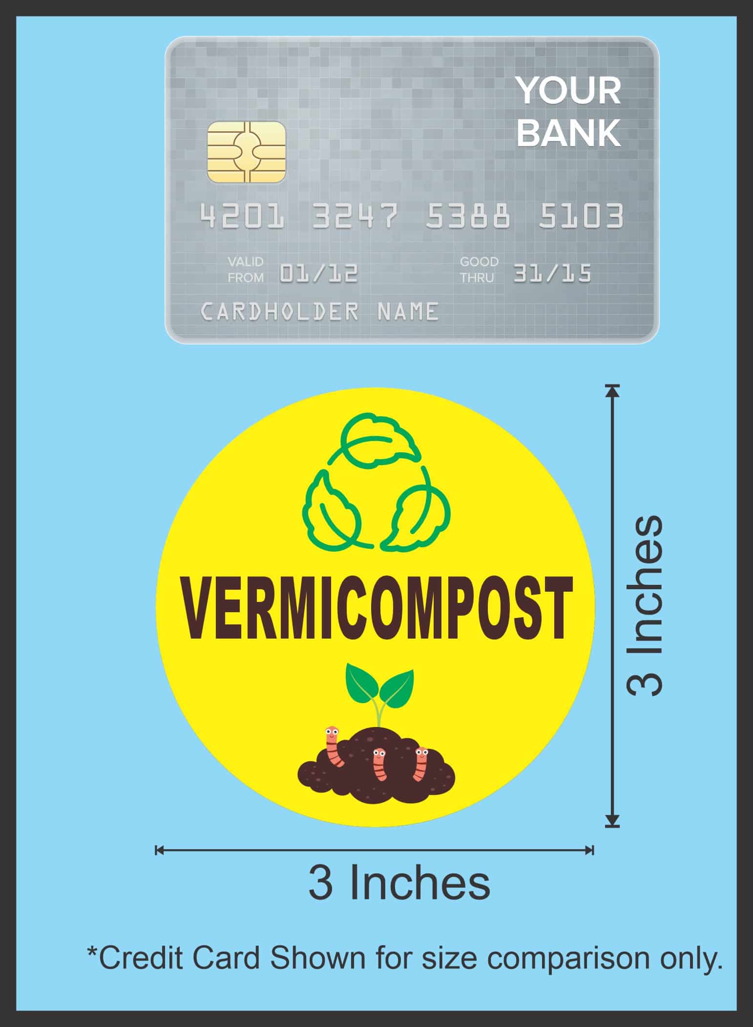 StickerTalk Vermicompost Sticker, 3 inches by 3 inches