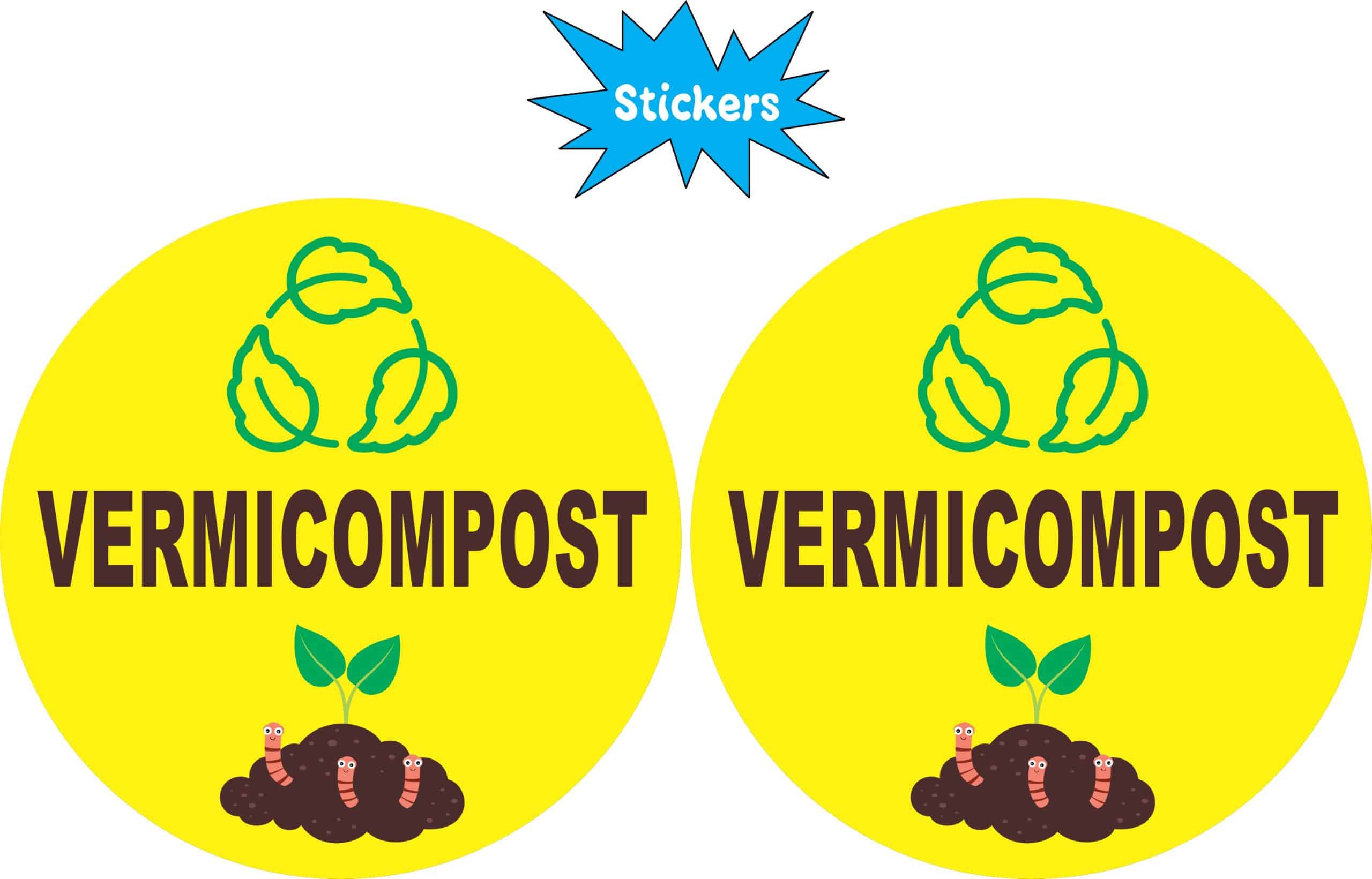 StickerTalk Vermicompost Sticker, 3 inches by 3 inches