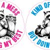 StickerTalk Kind of a Mess Raccoon Stickers, 3 Inches by 3 Inches