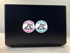StickerTalk Kind of a Mess Raccoon Stickers, 3 Inches by 3 Inches