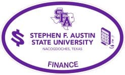 StickerTalk SFA Finance Sticker, 5 inches by 3 inches