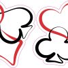 StickerTalk Card Suits Heart Club Sticker, 3 inches by 2.5 inches