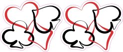 StickerTalk Card Suits Heart Club Sticker, 3 inches by 2.5 inches