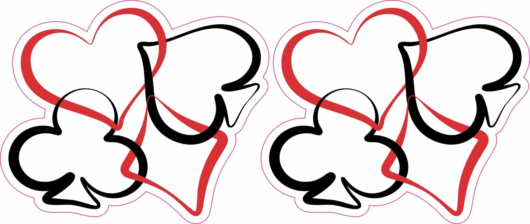 StickerTalk Card Suits Heart Club Sticker, 3 inches by 2.5 inches
