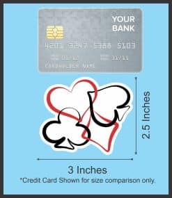 StickerTalk Card Suits Heart Club Sticker, 3 inches by 2.5 inches