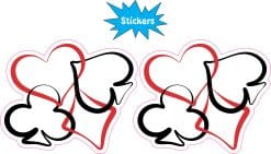 StickerTalk Card Suits Heart Club Sticker, 3 inches by 2.5 inches