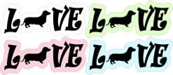 StickerTalk Dachshund Love Stickers, 3 inches by 1.3 inches
