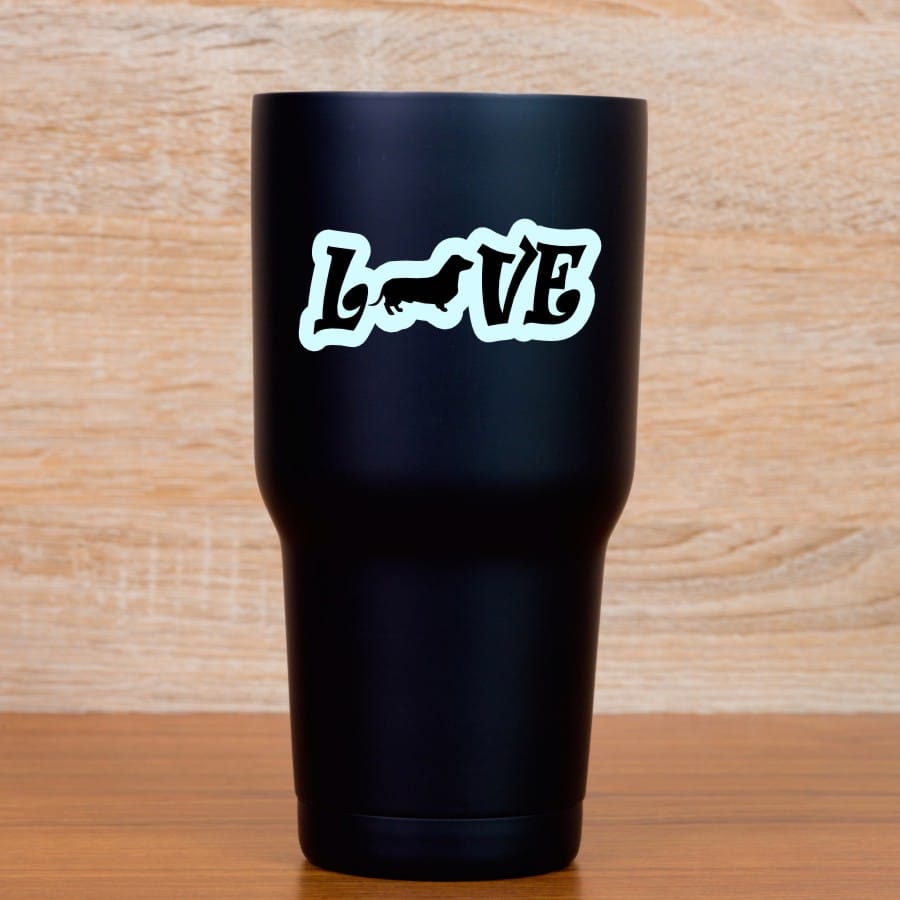 StickerTalk Dachshund Love Stickers, 3 inches by 1.3 inches