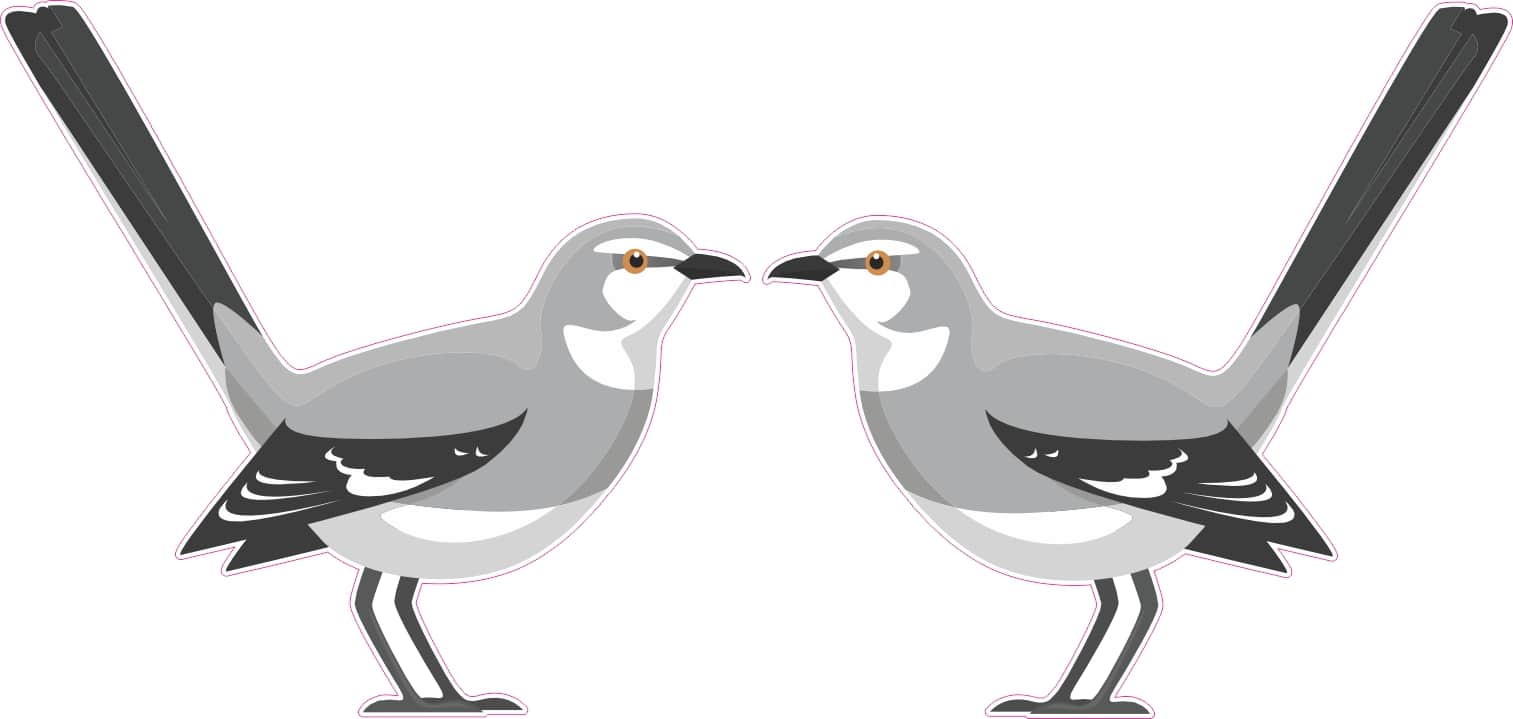StickerTalk Mockingbird Pair Sticker, 2.5 inches by 2.5 inches
