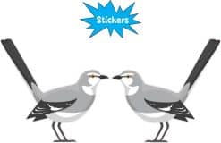 StickerTalk Mockingbird Pair Sticker, 2.5 inches by 2.5 inches