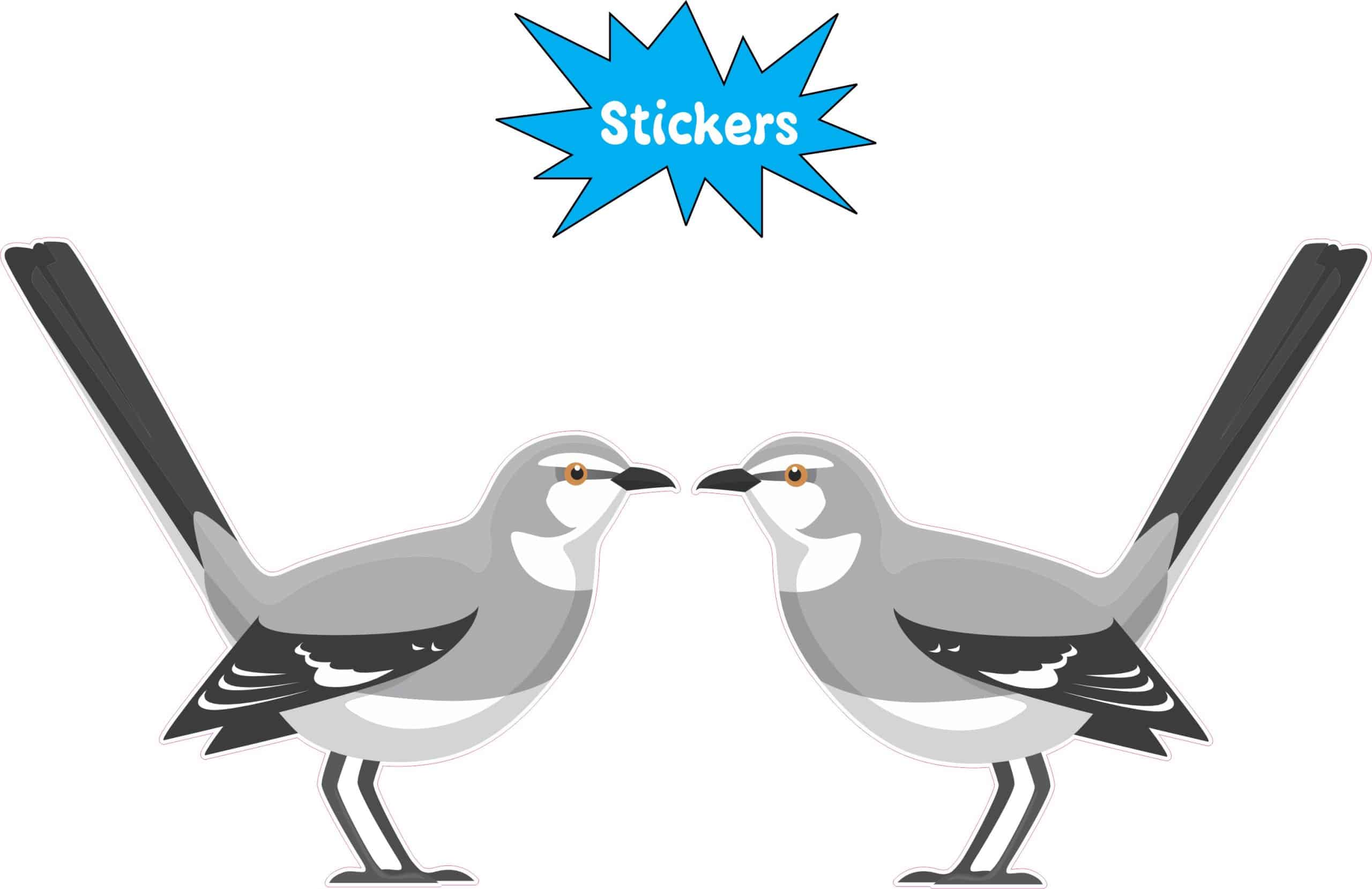 StickerTalk Mockingbird Pair Sticker, 2.5 inches by 2.5 inches