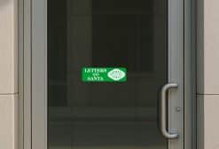 StickerTalk Letters to Santa Green Sticker, 10 inches by 3 inches