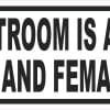 StickerTalk Restroom Attended Male Female Staff Sticker, 10 inches by 3 inches