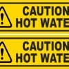 StickerTalk Caution Hot Water Sticker, 6 inches by 2 inches