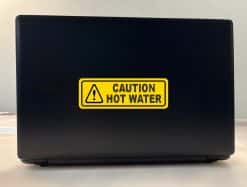 StickerTalk Caution Hot Water Sticker, 6 inches by 2 inches