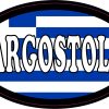 StickerTalk Argostoli Greece Flag Sticker, 4 inches by 2.5 inches