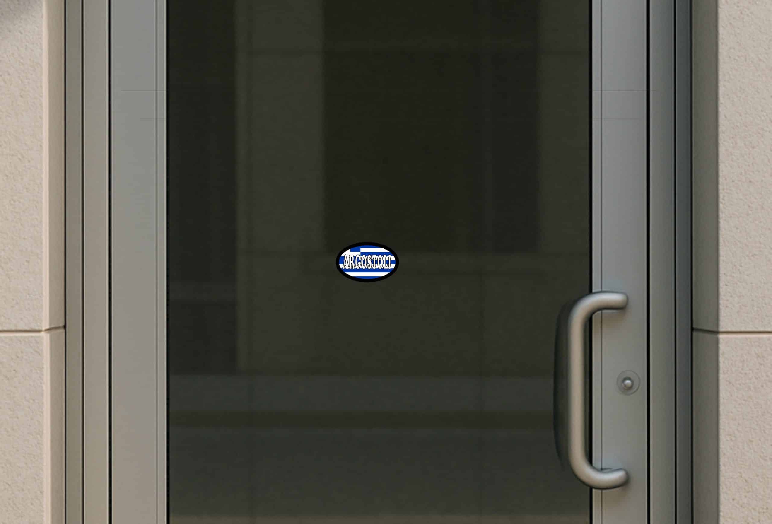 StickerTalk Argostoli Greece Flag Sticker, 4 inches by 2.5 inches