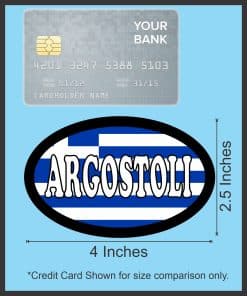StickerTalk Argostoli Greece Flag Sticker, 4 inches by 2.5 inches
