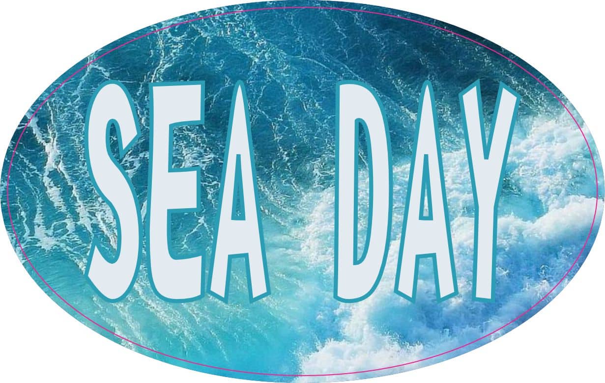 StickerTalk Sea Day Sticker, 4 inches by 2.5 inches