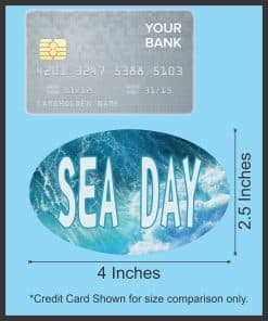 StickerTalk Sea Day Sticker, 4 inches by 2.5 inches