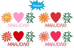 StickerTalk Mahjong Peace Flower Stickers, 3 inches by 1.5 inches