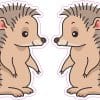 StickerTalk Hedgehog Pair Sticker, 2.5 inches by 3 inches