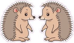 StickerTalk Hedgehog Pair Sticker, 2.5 inches by 3 inches