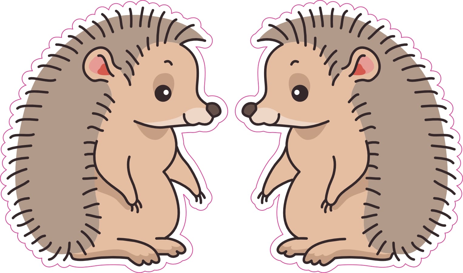 StickerTalk Hedgehog Pair Sticker, 2.5 inches by 3 inches