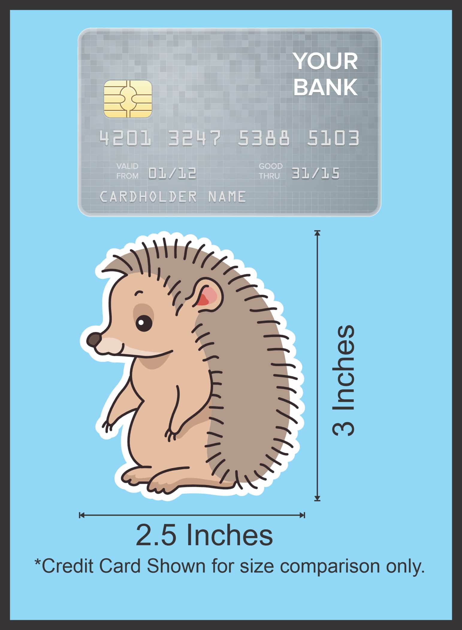 StickerTalk Hedgehog Pair Sticker, 2.5 inches by 3 inches