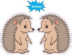 StickerTalk Hedgehog Pair Sticker, 2.5 inches by 3 inches