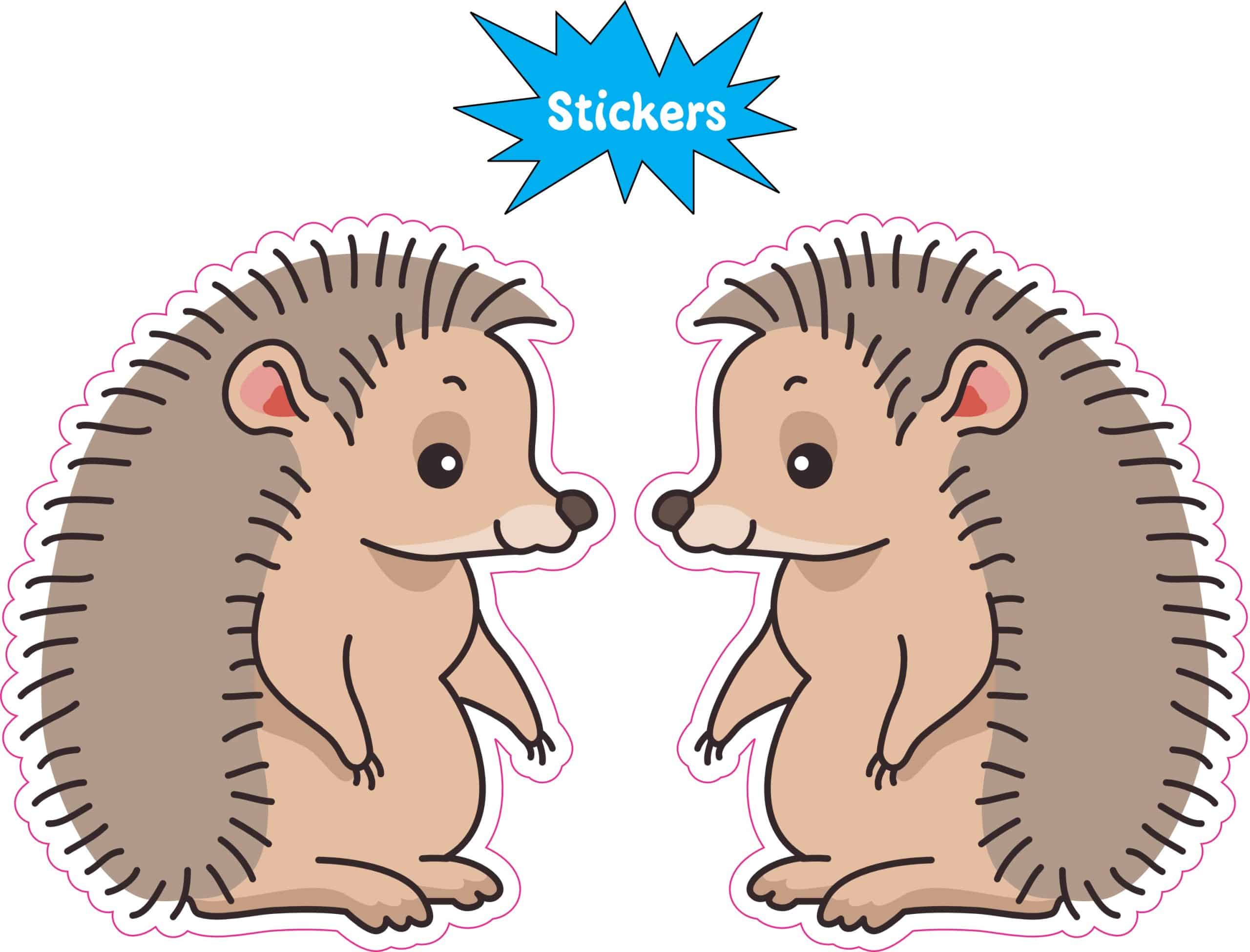 StickerTalk Hedgehog Pair Sticker, 2.5 inches by 3 inches