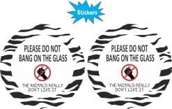 StickerTalk Do Not Bang On Glass Sticker, 3 inches by 3 inches